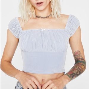 NWOT ruched bust mesh top